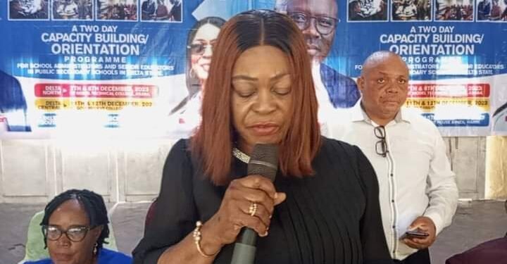 *Delta State Commissioner for Secondary Education, Mrs Rose Ezew