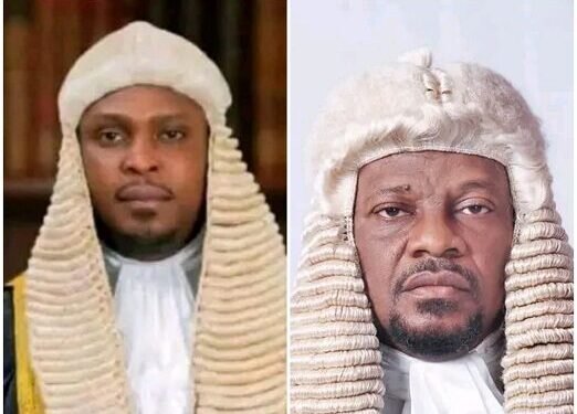 *Speaker, Rivers State House of Assembly, Edison Ehie, loyal to Governor Siminalayi  (l) and Martin Amaewhule, the impeached Speaker loyal to Nyesom Wike, Minister of Federal Capital Territory (r).