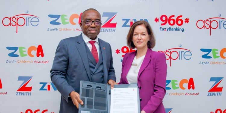 *L-R: Group Managing Director/CEO, Zenith Bank Plc, Dr. Ebenezer Onyeagwu  and the President/CEO, CFA Institute, Margaret Franklin during the signing of an MOU between Zenith Bank and the CFA Institute to develop human capital in finance and investment, recently.
