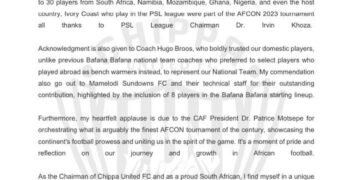 AFCON Semi-Final: South Africa’s Chippa Utd Back Nwabali, Super Eagles | METROWATCH