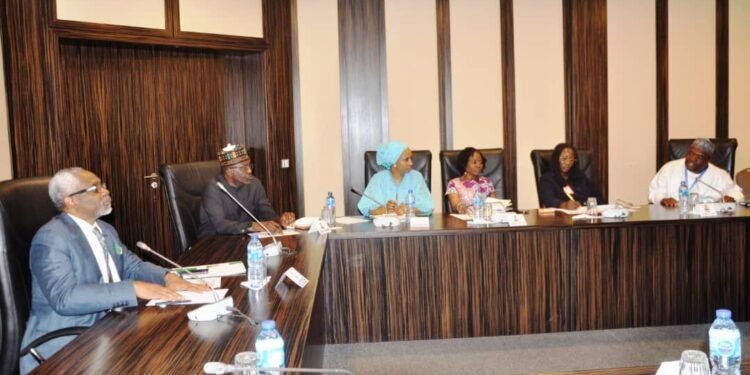 *L-R:  Chief of Staff to the President Hon. Femi Gbajabiamila; Deputy Chief of Staff to the President, office of the Vice President, Senator. Ibrahim Hadejia; Special Adviser to the President on Policy and Coordination, Hadiza Bala-Usman, Senior Special Assistant to the President {Admin and Operations} Oyinlade Nathan-Marsh, State House Counsel, Geraldina Bawa Longtsen and Chairman Rice Professional Association of Nigeria, Muhammed Abubakar Maifata during an Emergency meeting of  Presidential Committee on Food Intervention convene by the Chief of Staff to the President at the Presidential Villa in Abuja Thursday