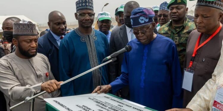 *President Bola Tinubu at the launch of the Renewed Hope Housing Project in Abuja, 8 Feb, 2024.