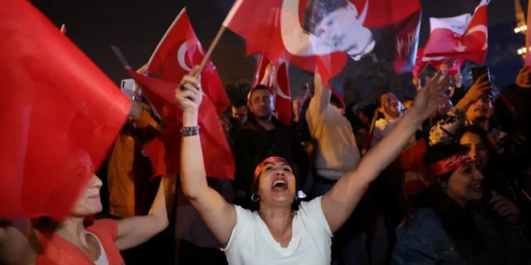 *Opposition supporters celebrated in Istanbul and other cities as the scale of victory became clear