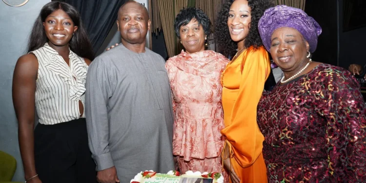 *(Middle) Outgoing Consul General of Nigeria in New York, Amb. Lot Egopija; wife, Mrs Florence Egopija with some executive members of OAN
at a farewell event organised by OAN in New York