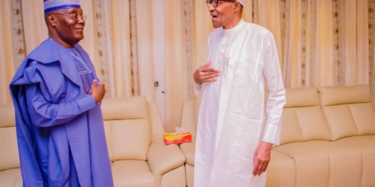 *Former Vice President of Nigeria (1999-2007) and presidential candidate of the Peoples Democratic Party (2023), Atiku Abubakar and former President of Nigeria, Muhammadu Buhari during a courtesy visit by Atiku on Saturday, 22nd June, 2024.