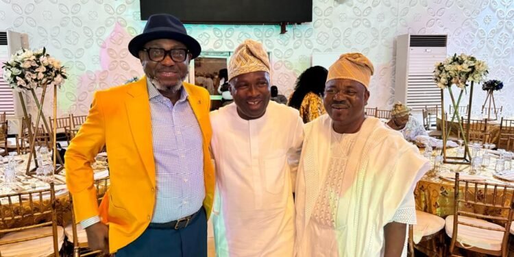 * L-R: First Vice President Isheri Host Lions International Club Lion Horatius Egua, District Governor 404 B-3, Dr Jide Bello and former President Isheri Host Lions International Club Lion Kayode Ojo, at the Presentation of Bello as the new DG of 404B-3, on Saturday, in Lagos. Horatius Egua, Ojo at Bello’s Presentation as DG 404 B-3, on Saturday, In Lagos.