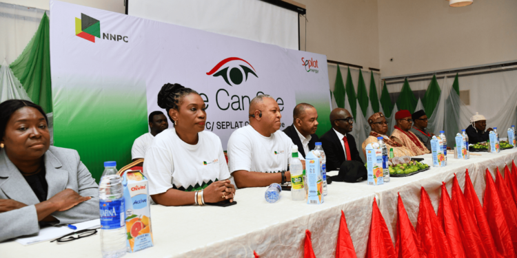 Representatives of the NNPC Ltd, Seplat and Community Leaders during the NNPC Ltd/Seplat Joint (JV) “Eye Can See” medical outreach held in Ohaji/Egbema Community of Imo State, recently.