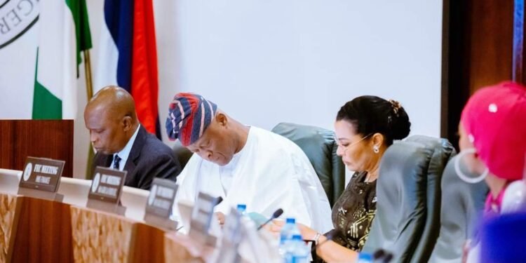 Minister Wale Edu (2nd left) and other members of Nigeria's Federal Executive Council (FEC)...in Abuja, 14/11/2024