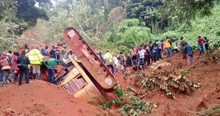 *Site of the landslide in  Western Cameroon