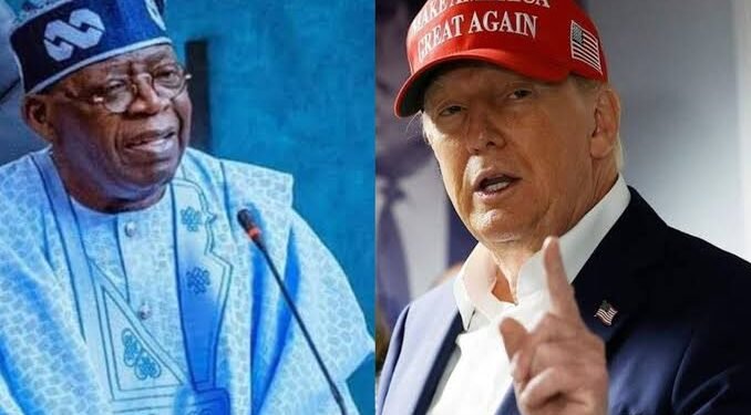 *President Bola Tinubu (l) and Donald Trump (r)