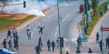 JUST IN: Police Disperse Pro-Natasha Protesters with Tear Gas at National Assembly