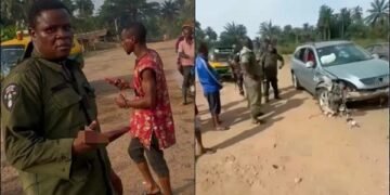 Nigeria Police Pay N1M Compensation on the Spot after Crashing Civilian’s Car