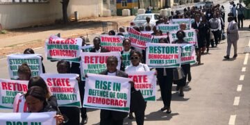 Lawyers March for Return to Democratic Governance in Rivers State