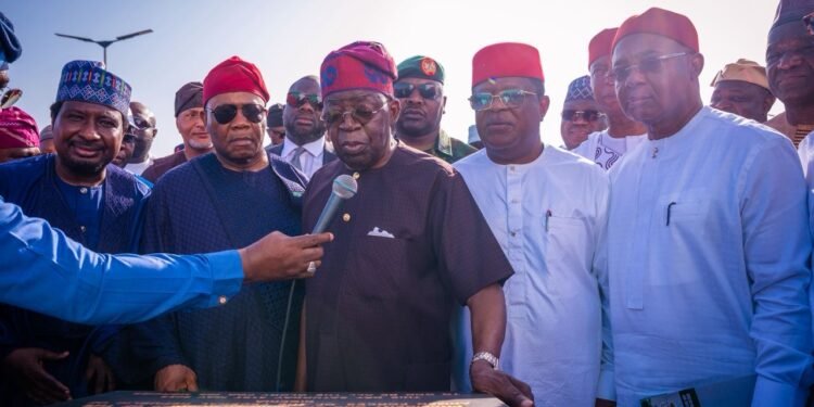 *President Bola Tinubu and other dignitaries during the inauguration of the 1st phase of the Lagos-Calabar Coastal Highway and other projects on Saturday, in Lagos