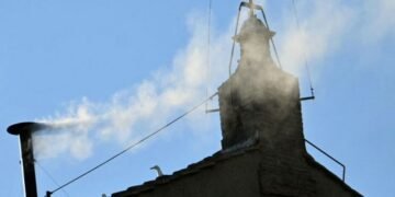 JUST IN: White Smoke Rises From Sistine Chapel Chimney as New Pope Is Elected At Vatican 
