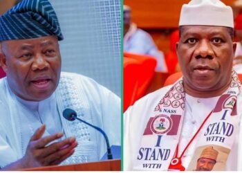 Akpabio, Senate Leader Opeyemi in Shouting Match During Heated Exchange
