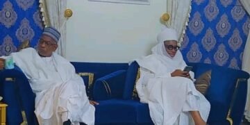 Former Minister of Transport, Rotimi Amaechi Storms Buhari’s Funeral In Northern Attire