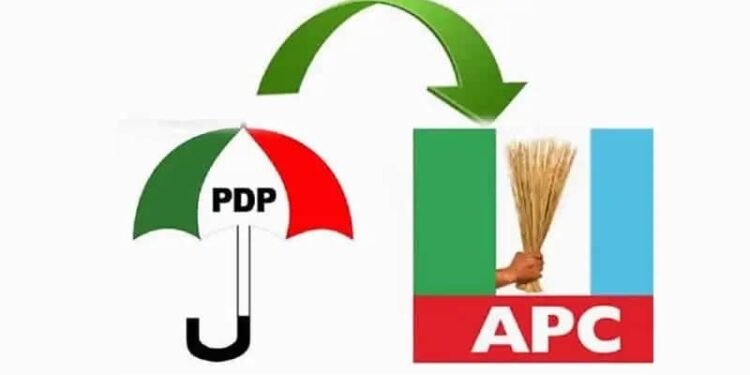 *The PDP and APC logos depicting an emptying of the former's members into the latter