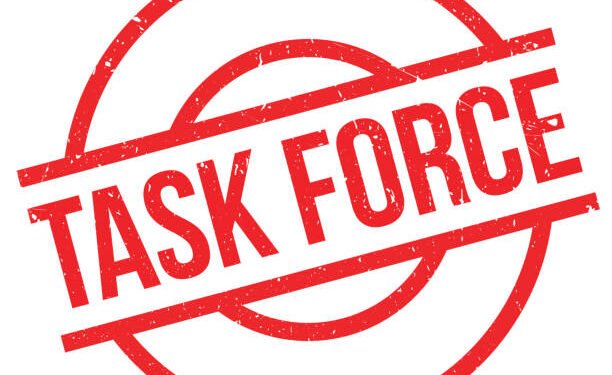 Task Force rubber stamp. Grunge design with dust scratches. Effects can be easily removed for a clean, crisp look. Color is easily changed.