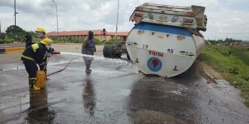 Petroleum Tanker Somersaults in Ogbomoso, Spills Content 