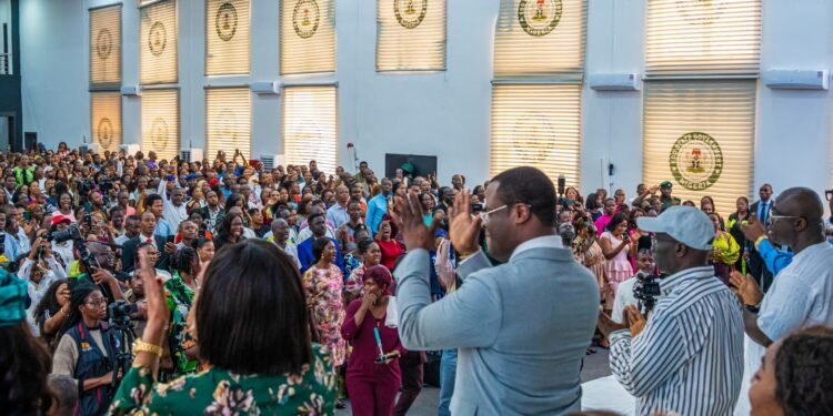 *Gov Okpebholo, top government functionaries and some of the teachers in Benin on Wednesday.