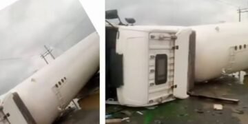 Apprehension as Gas Tanker Falls on Lagos Road