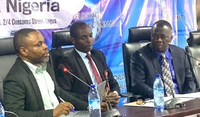 *L-R: Dr Abidemi Cornelius Adegboye, Department of Economics, University of
Lagos; Mr Adeniran Adebayo, representing Mr. Olanipekun Olukoyede, Executive
Chairman, Economic and Financial Crimes Commission (EFCC); and Mr Segun
Adeleye, President/CEO, World Stage Limited at WorldStage Economic Summit
2025 at the Event Centre, Nigeria Exchnage Limited, Lagos on November 21, 2025.