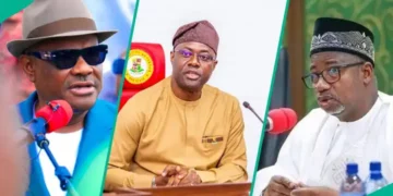 JUST IN: Wike Blocks Govs Bala, Makinde at Party’s Secretariat as Tension Deepens