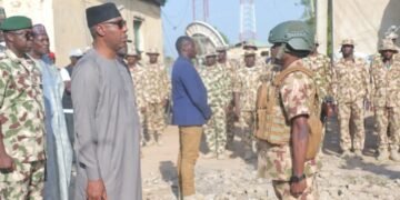 Zulum on Sympathy Visit to Southern Borno to Boast Morale of Troops