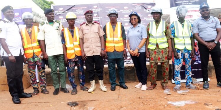 Group Photograph of Participants at the Dangote Cement Plc, Ibese Plant 2025 Edition of Ember Months Road Safety Campaign in Ilaro Ogun state.