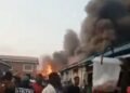 Traders Thrown into Panic as Fire Guts Popular Lagos Market (Video)