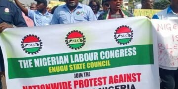 JUST IN: NLC Protest Against Insecurity Brings Enugu to A Halt