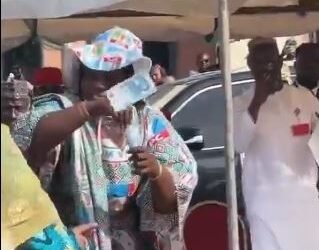 Outrage as Nigerians React to Video of APC Member Spraying Naira During Tinubu’s Adamawa Visit (Video)