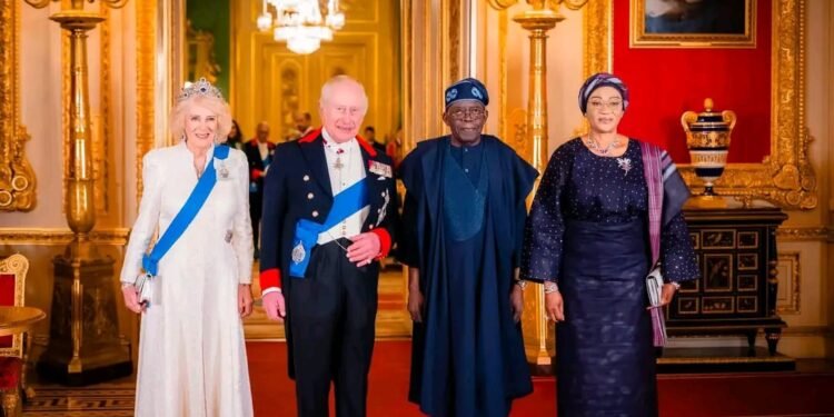 L-R: Queen Camilla, King Charles lol, President Bola Tinubu and Senator Oluremi Tinubu