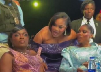 Moment Funke Akindele Snubbed Toyin Abraham at Iyabo Ojo’s Movie Premiere (Video)