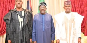 Zulum Presents Borno APC Gubernatorial Candidate Gubio to Tinubu