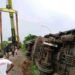 *The derailed train
