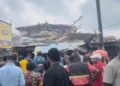 JUST IN: Three Storey Building Collapses in Lagos (Photo)