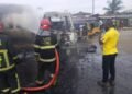 Gas-laden Tanker Catches Fire as Driver Loses Control in Lagos
