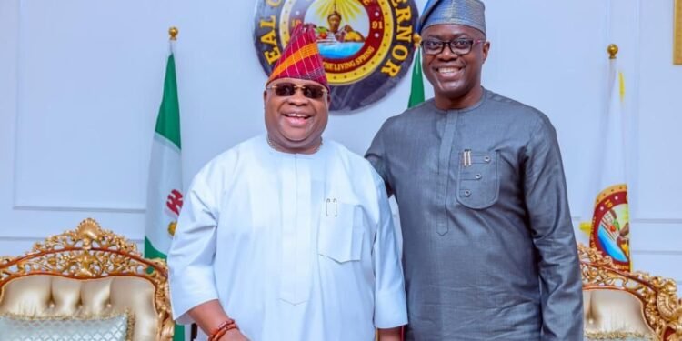 *File: Gov Ademola Adeleke (l) and Gov Seyi Makinde (r)