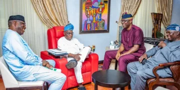 Makinde, Fayemi, Oyinlola visit Obasanjo in Abeokuta