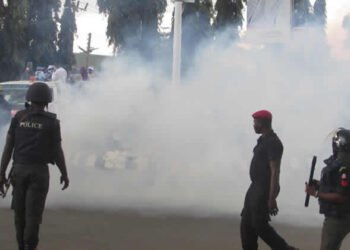 Police Fire Tear Gas at Rhodes-Vivour, Funso Doherty During EndSARS Memorial