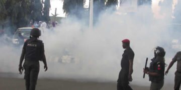 Police Fire Tear Gas at Rhodes-Vivour, Funso Doherty During EndSARS Memorial